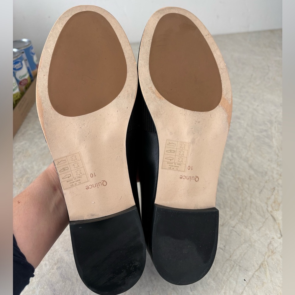 Quince Italian Leather Bow Penny Loafer Black Sz10 - Picture 5 of 5